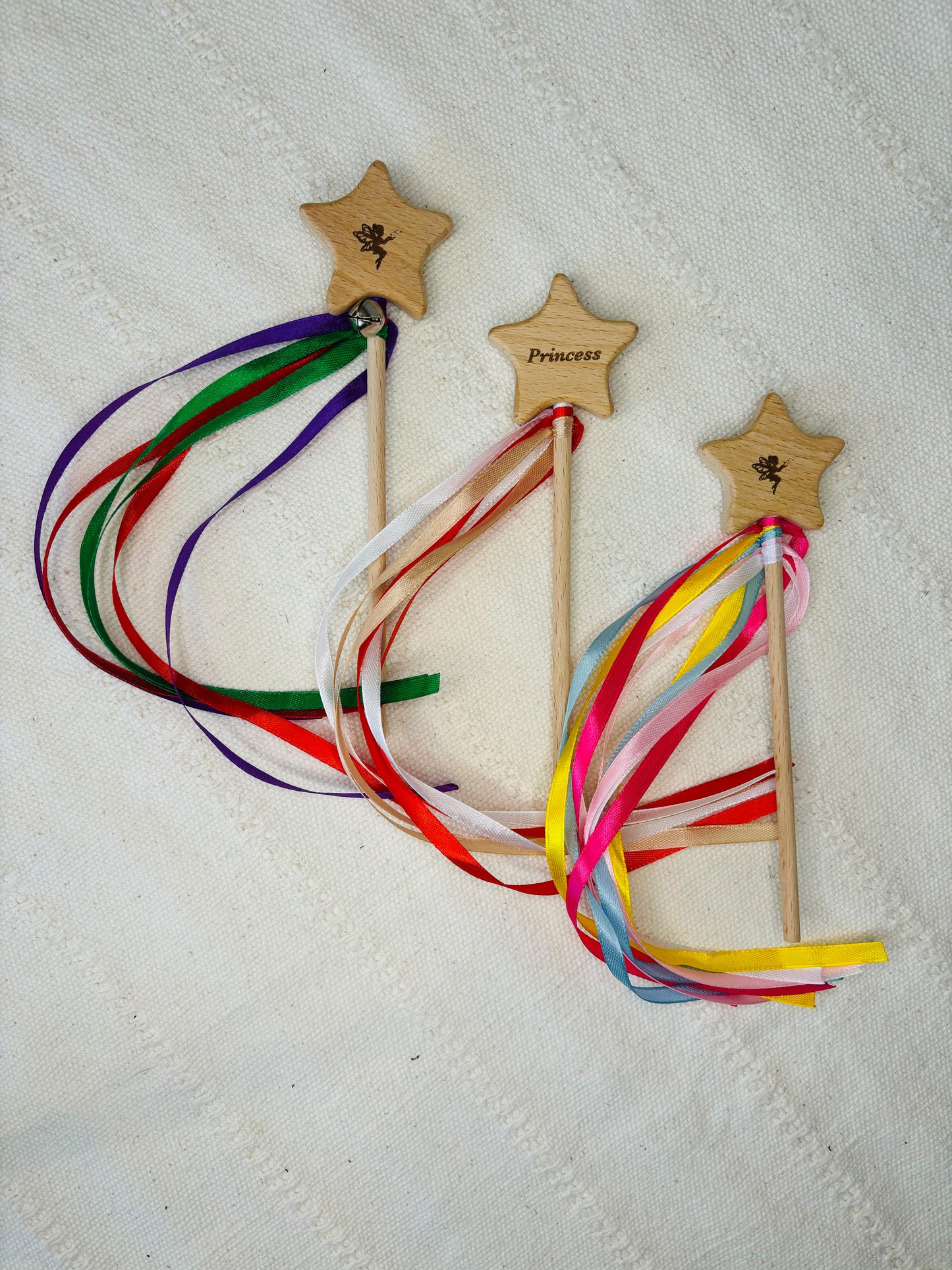 Wood Star Sensory Ribbon Wand