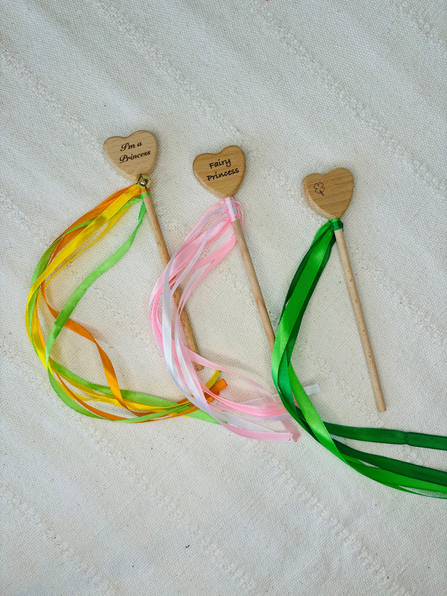 Wood Heart Sensory Ribbon Wand