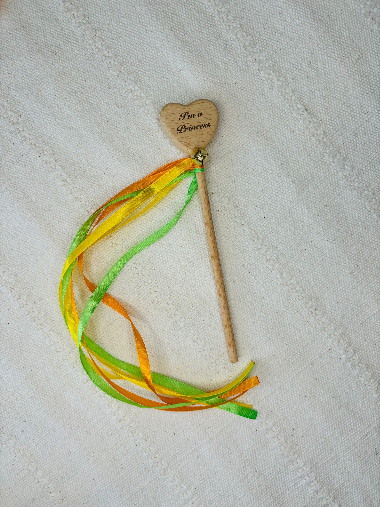 Wood Heart Sensory Ribbon Wand